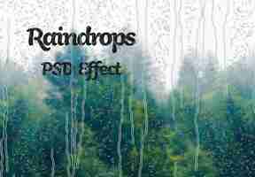 PSD renderowanie 3d z efektem kropli deszczu