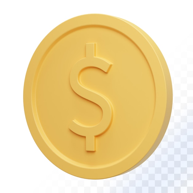 Renderowanie 3d Złote Monety Dolarowe