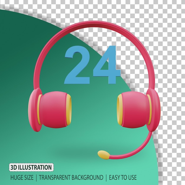 PSD renderowanie ikon wsparcia 3d z przezroczystym tłem