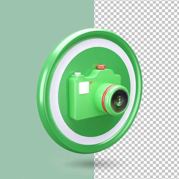 PSD renderowanie ikony aparatu fotograficznego 3d