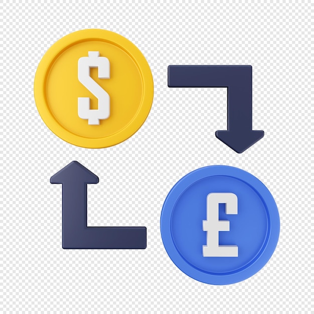 PSD renderowanie ilustracji 3d ikona pieniądze gotówka dolar wymiany ilustracji