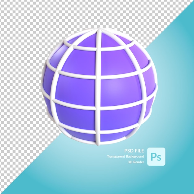 PSD renderowanie ilustracji 3d na świecie