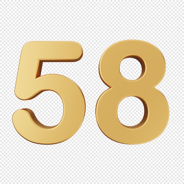 Renderowanie ilustracji 3D numer złotej ikony