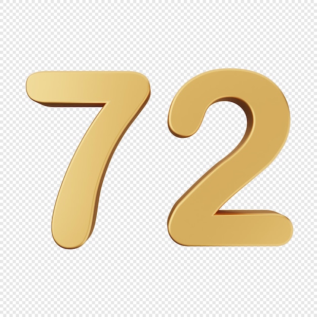 Renderowanie ilustracji 3D numer złotej ikony