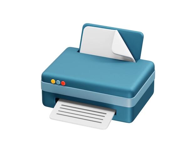 Renderowanie ilustracji ikony drukarki 3D