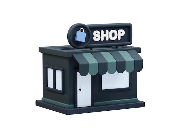 Renderowanie ilustracji ikony sklepu 3D Rendering ilustracji ikon sklepu handlowego