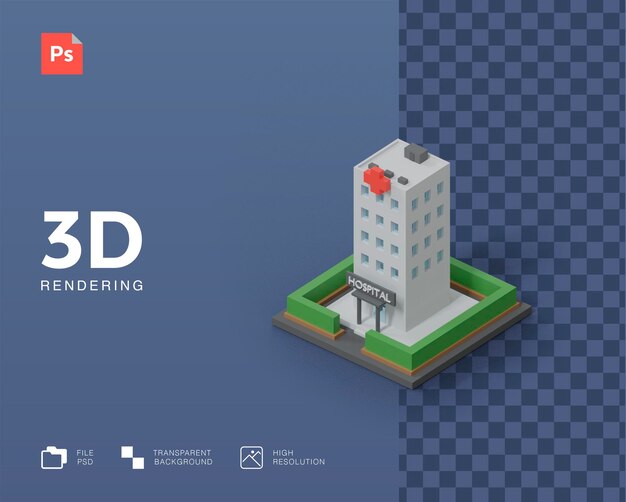 Renderowanie Ilustracji Szpitala 3d Budynków