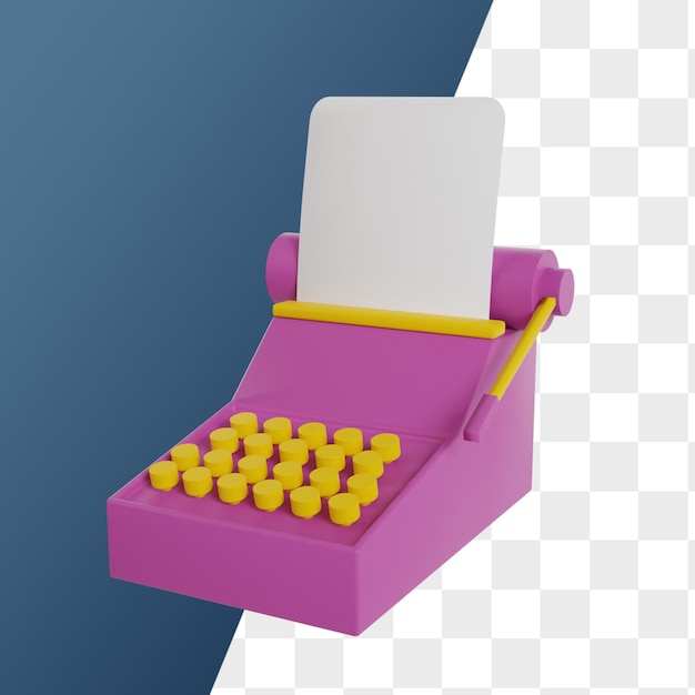 Renderowanie klipartu ikony maszyny do pisania 3D