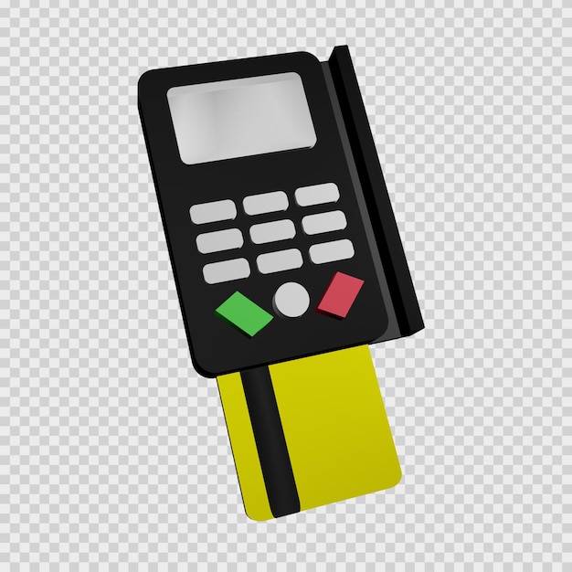PSD renderowanie koncepcji 3d automatycznego bankomatu (atm) w kolorze czarnym