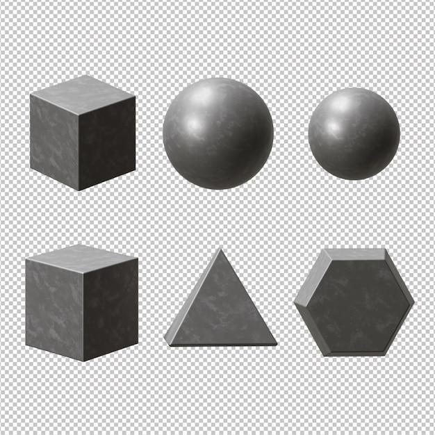 Renderowanie kształtów kamienia geometrycznego w 3D