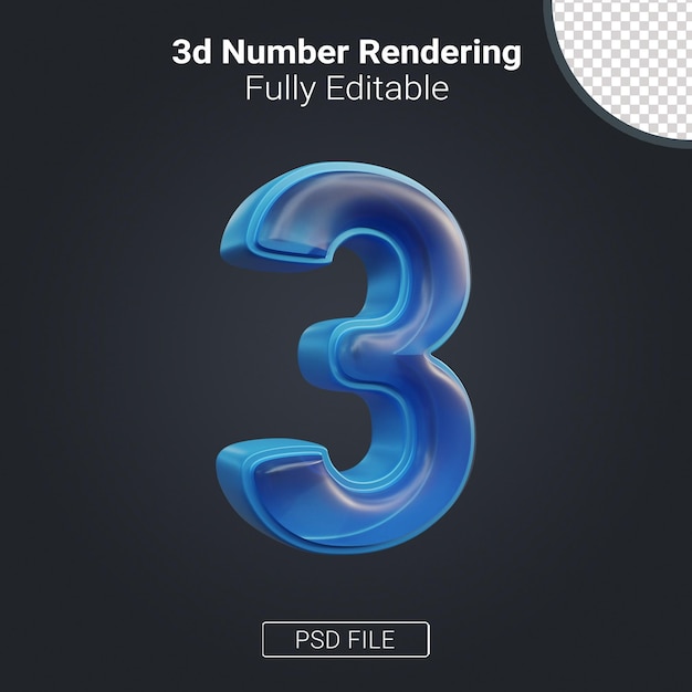 PSD renderowanie liczb 3d w pełni edytowalne