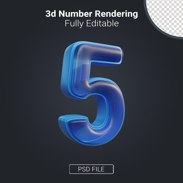 PSD renderowanie liczb 3d w pełni edytowalne