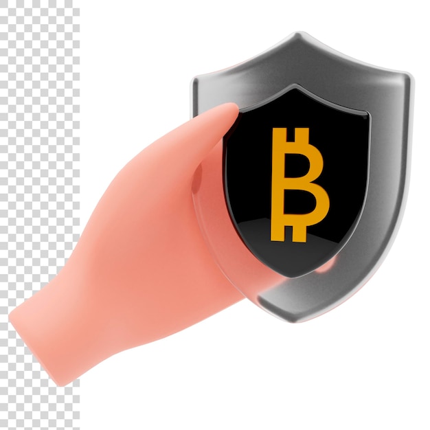 Renderowanie Lub Ilustracja 3d Bezpieczeństwo W Handlu Bitcoinami