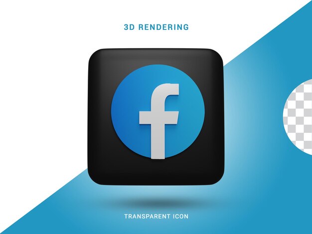 PSD renderowanie mediów społecznościowych 3d na facebooku ikona kompozycji