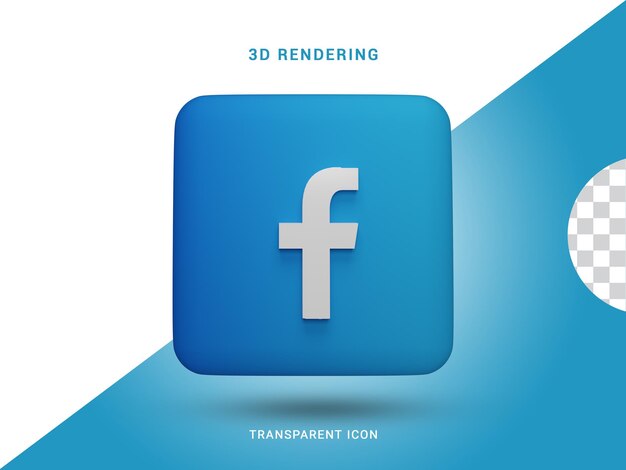 Renderowanie Mediów Społecznościowych 3d Na Facebooku Ikona Kompozycji