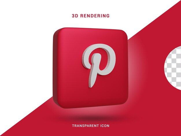 Renderowanie Mediów Społecznościowych 3d Na Pinterest Ikona Kompozycji