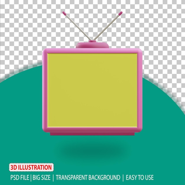 PSD renderowanie narzędzi domowych z ikonami telewizji 3d z przezroczystym tłem
