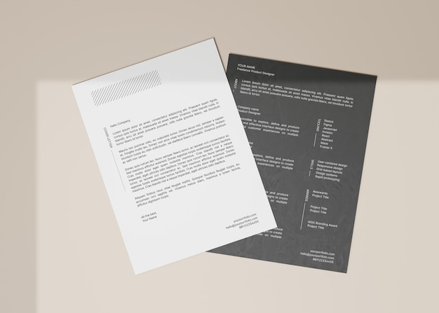 Renderowanie projektu ulotki makieta papieru firmowego