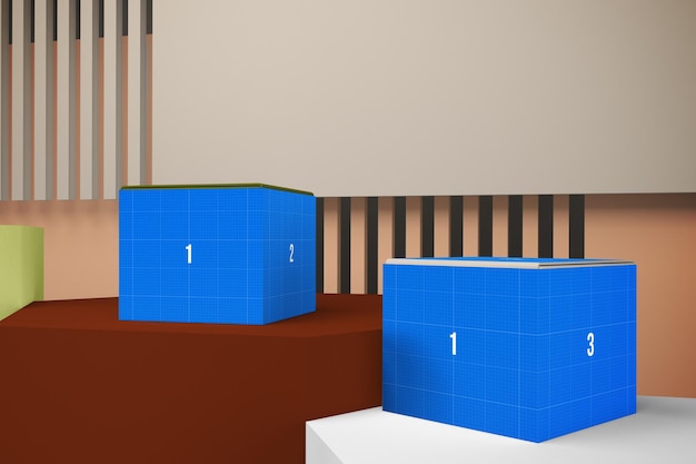 Renderowanie pudełka w makiecie projektu 3d