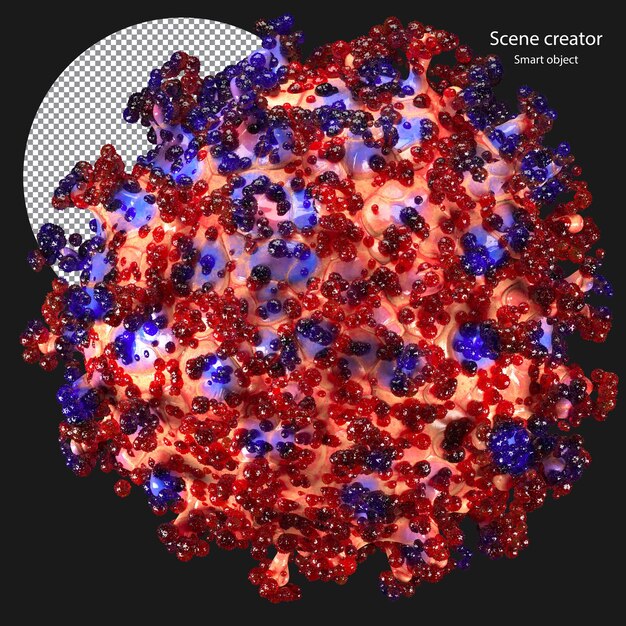 PSD renderowanie wirusa 3d ścieżka przycinania wirusa 3d 3d koronawirus