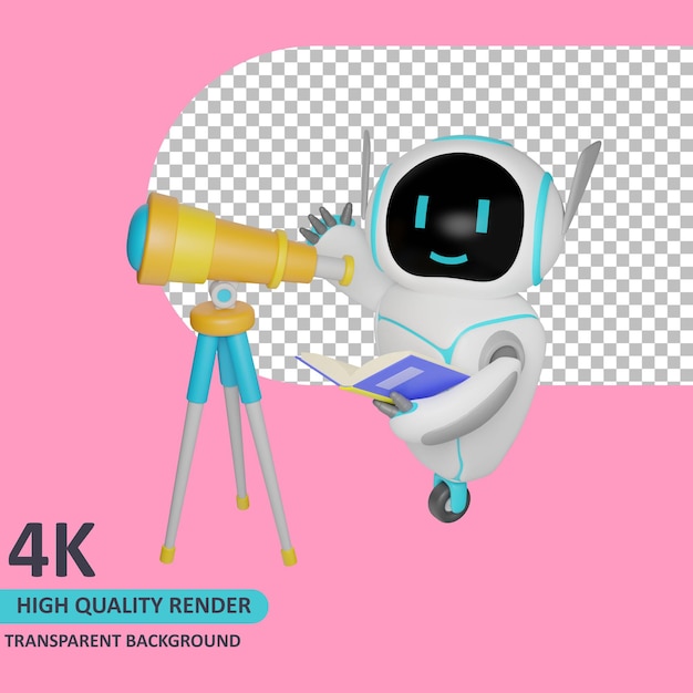 Renderujący model 3D robot uczy się korzystać z teleskopu