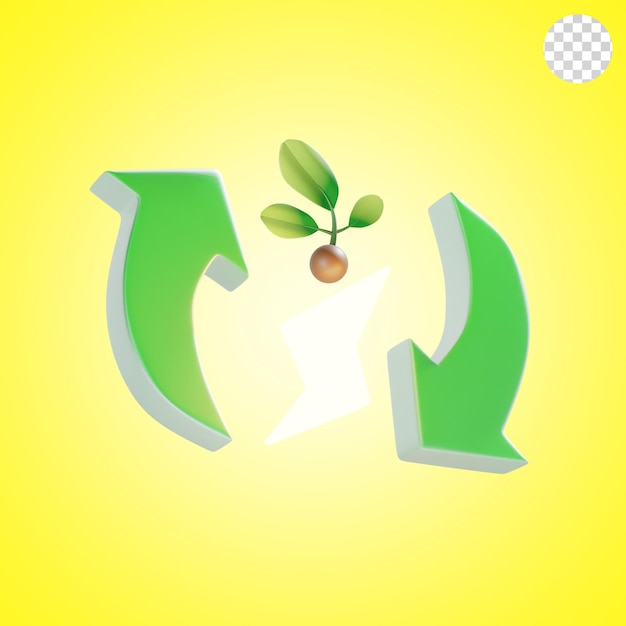 Illustrazione dell'icona 3d dell'energia rinnovabile