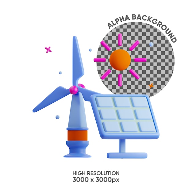 renewable energy 3d render