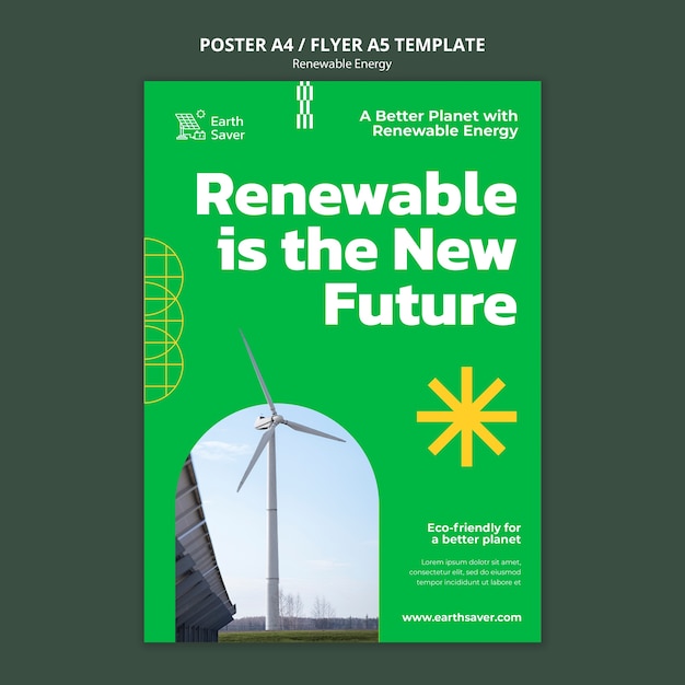 PSD renewable energy flyer template