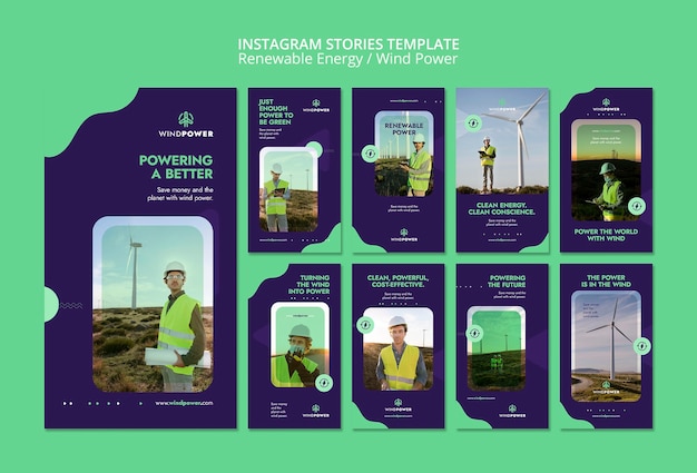 Renewable energy instagram template design