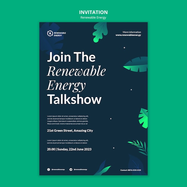 PSD renewable energy invitation template