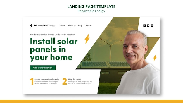 PSD renewable energy landing page design template