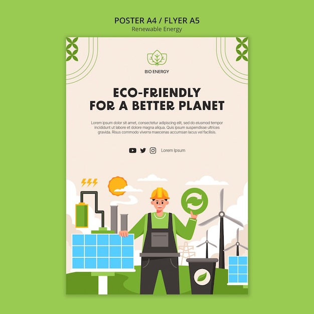 PSD renewable energy poster template