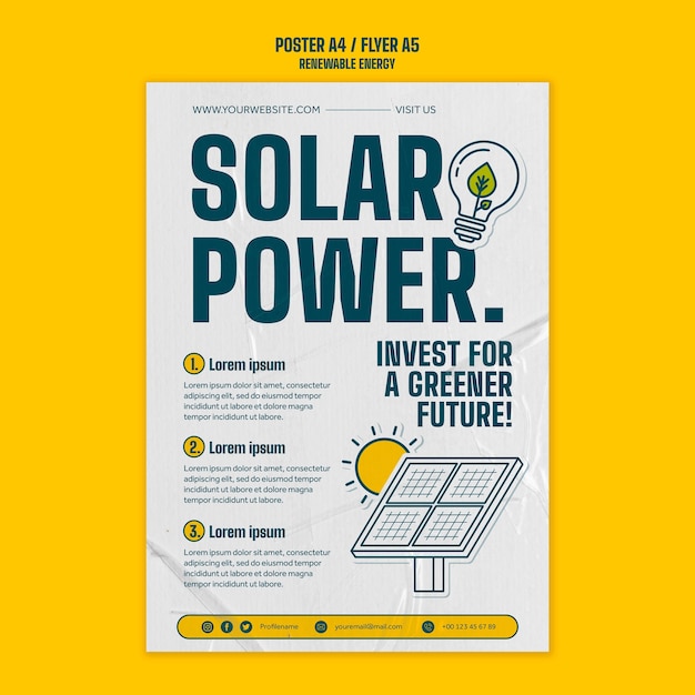 PSD renewable energy poster template