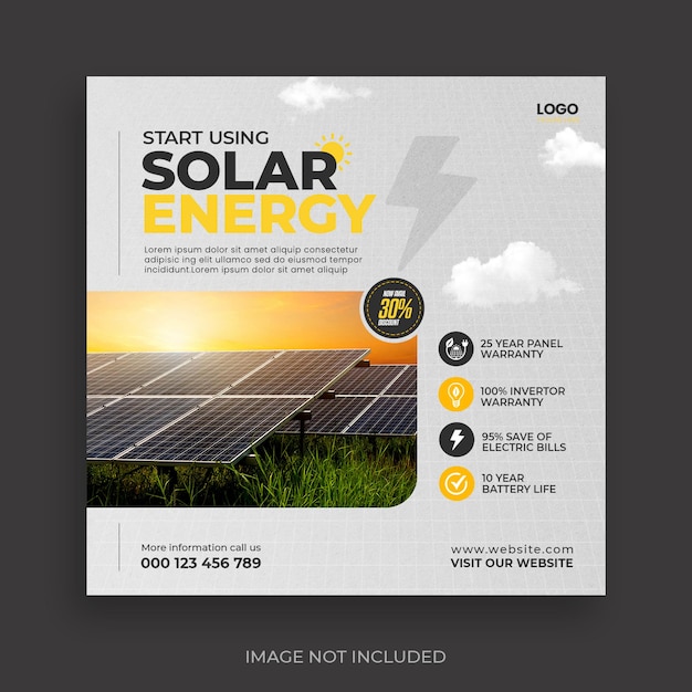 Renewable and sustainable energy social media template