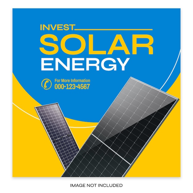 PSD renewable and sustainable solar energy square social media banner template