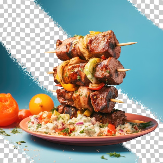 PSD renowned middle eastern dish kebab transparent background