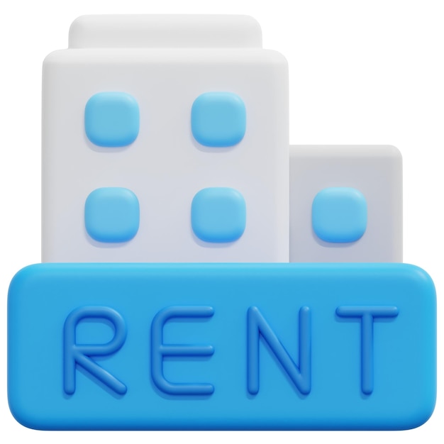 Rent 3d render icon illustration