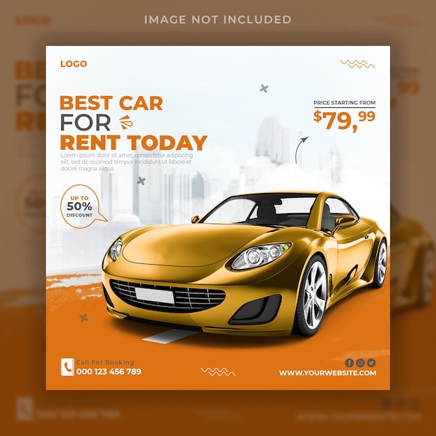 Rent car social media banner template