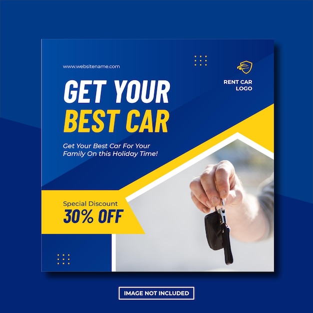 Rent car social media instagram post editable template