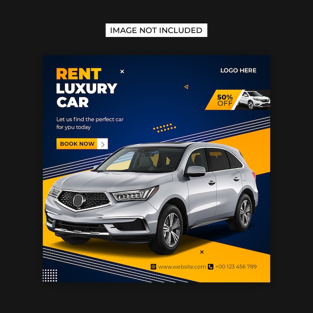 Rent car social media and instagram post template