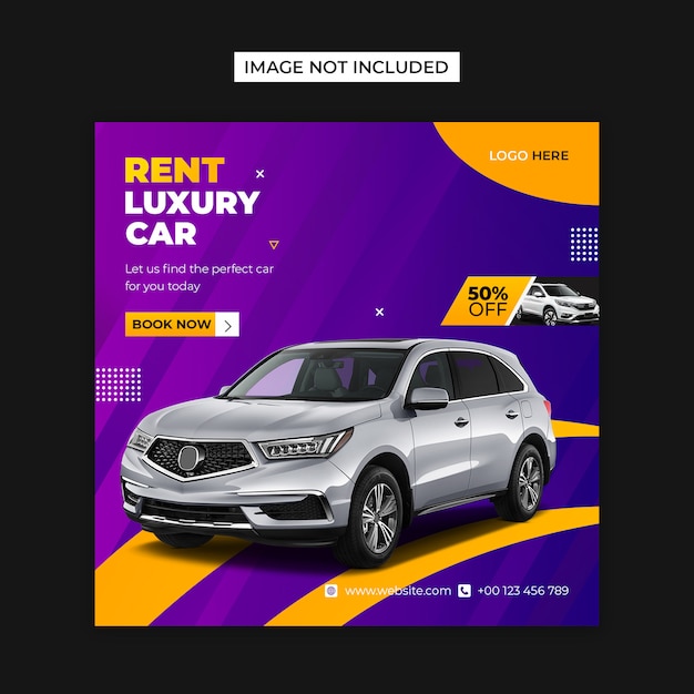 Rent car social media and instagram post template