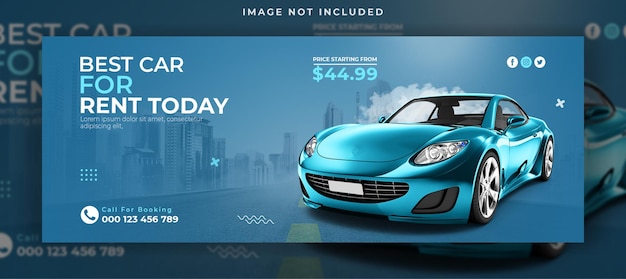 Rent car social media web banner template