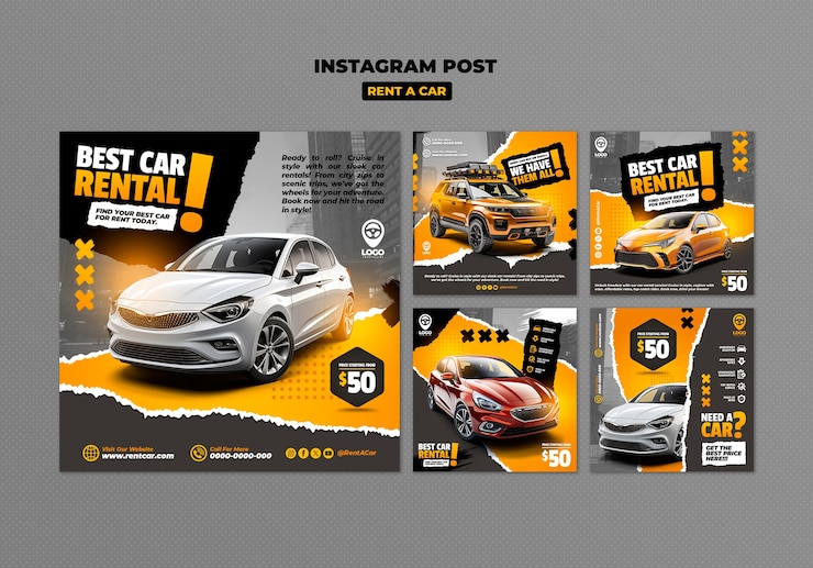 PSD rent a car template design