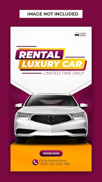 PSD rental car social media and instagram post template