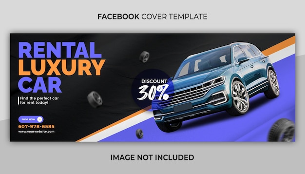 PSD noleggio auto di lusso copertina facebook e banner web templat