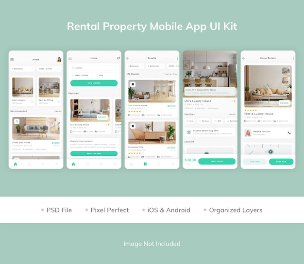 Rental property mobile app ui kit