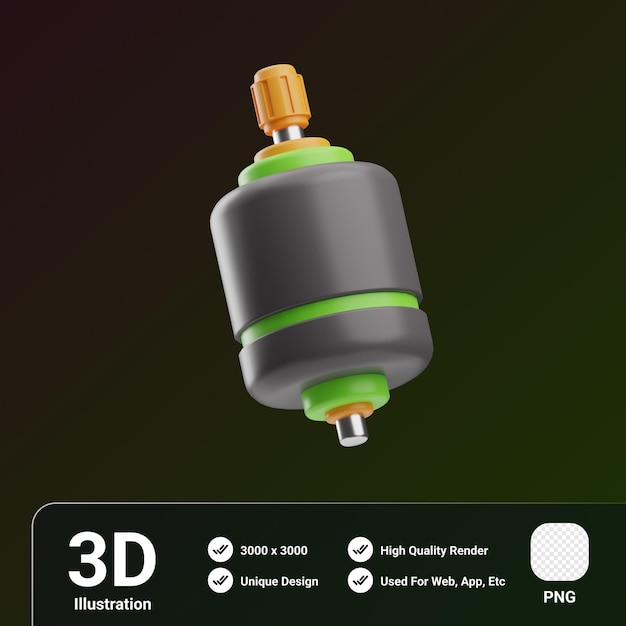 PSD repair tools object motor 3d illustration