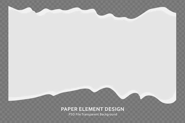 Repäistyn paperin designelementti, jossa on tilaa tekstille ja läpinäkyvä tausta