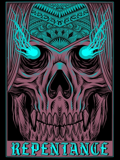 PSD repentance skull head