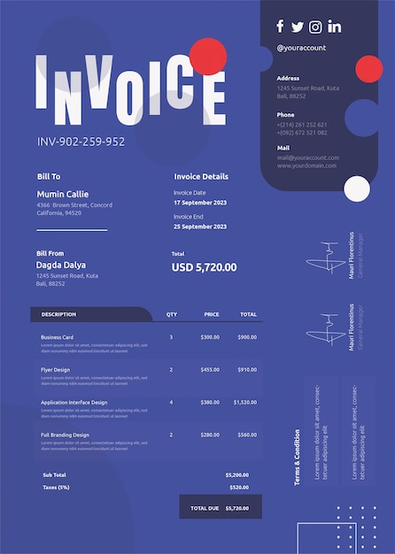 Repertorie Blue Invoice